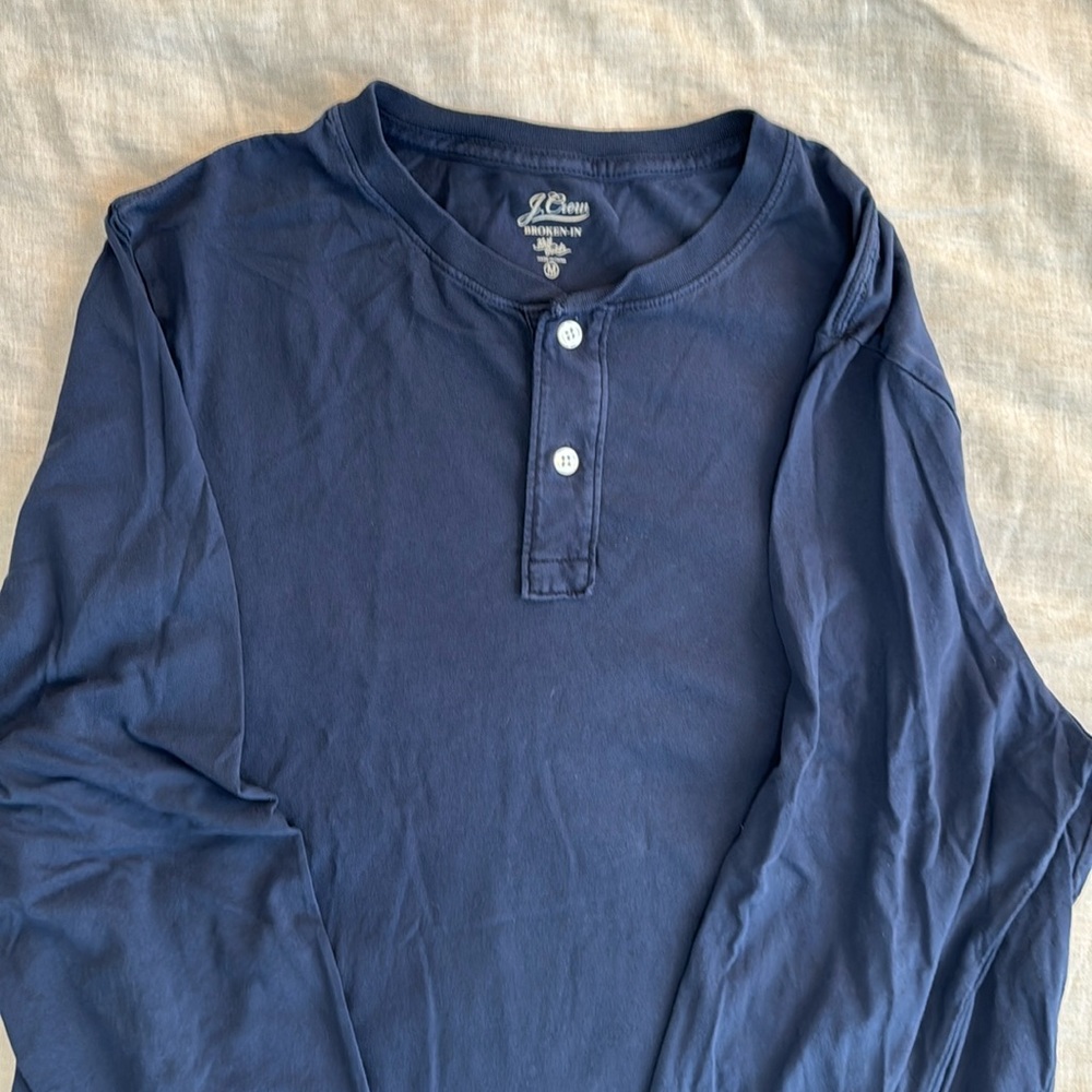 J crew Broken in Henley Navy Blue